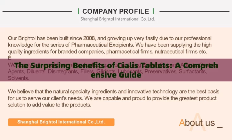 The Surprising Benefits of Cialis Tablets: A Comprehensive Guide