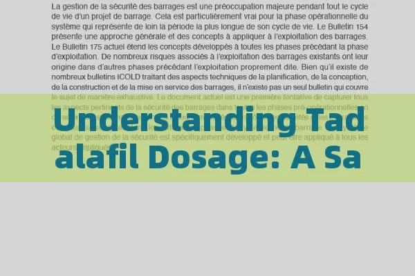 Understanding Tadalafil Dosage: A Safe Use Guide